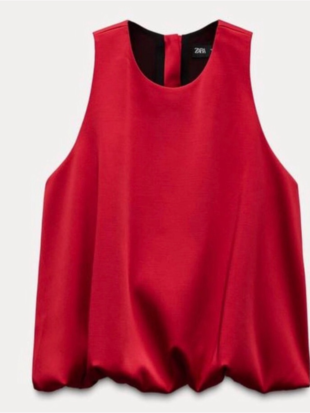 Zara Red Bubble Hem Tank Top